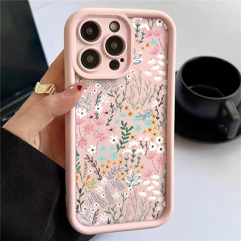 Xiaomi Redmi Note 13 - Pembe Yüksek Kaliteli Bambu Çiçek Desenli
